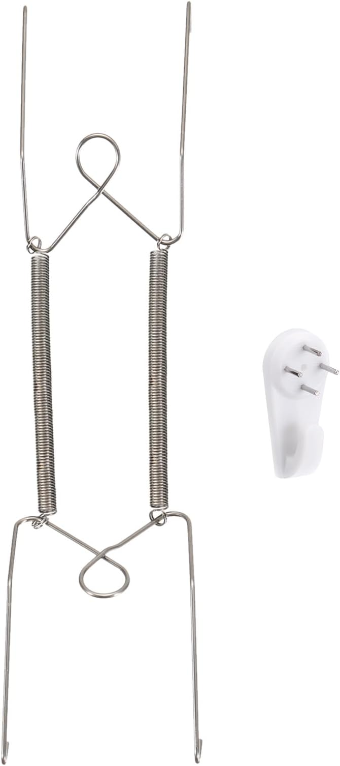 uxcell Plate Hanger, 10 Inch Stainless Steel Invisible Wall Plate Hangers with Wall Decorative Hooks and Tip Protectors for Decorative Plates and Art