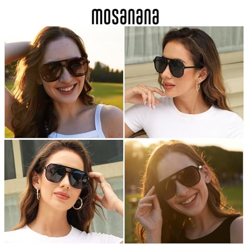 mosanana Oversized Aviator Sunglasses for Women and Men with Polarized Lens MS52243
