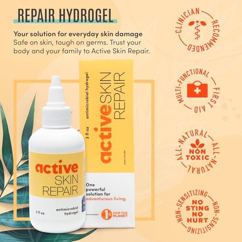 Active Skin Repair First Aid Healing Skin Hydrogel - Natural & Non-Toxic Repairing Ointment with Hypochlorus Acid for Mino...