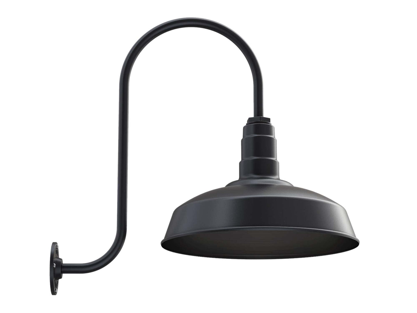 Steel Lighting Co. Gardena Barn Light - 16 Upslope Gooseneck Outdoor Wall Mount - Matte Black Steel Finish