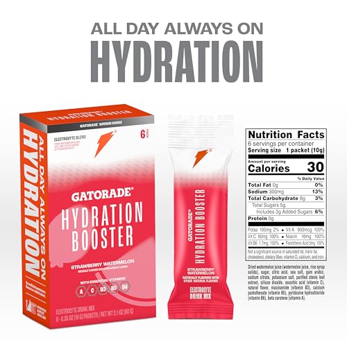 Gatorade Hydration Booster Electrolyte Drink Mix Powder Packets, Strawberry Watermelon, Advanced Electrolyte Blend, No Add...