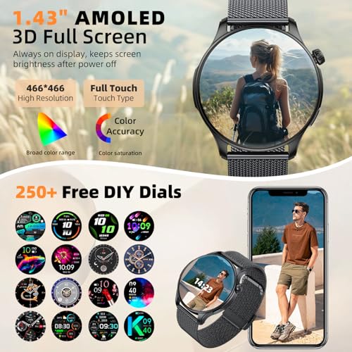 Smart Watch for Men Women Fitness Tracker: Waterproof Bluetooth Call Answer/Make Smart Watches for Android/iPhone Digital ...