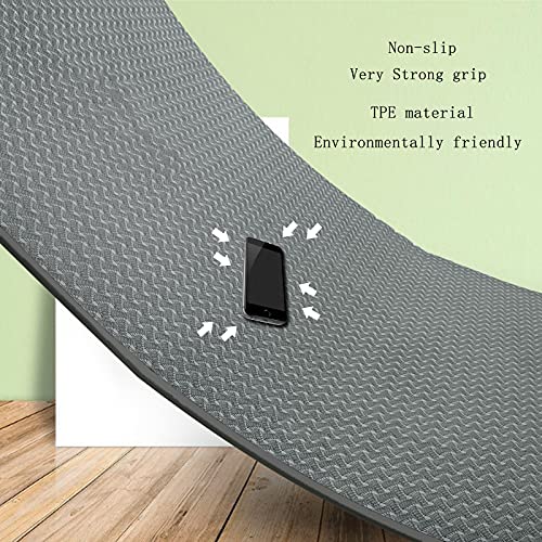 QMKGEC Yoga Mat 1/3" (8mm) Thick Non-Slip, Women Men Fitness & Exercise Mat, 72"Lx24"W Eco-Friendly TPE Workout Mat with C...