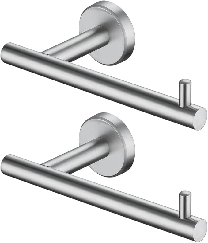 JQK Toilet Paper Holder, 5 Inch 304 Stainless Steel Tissue Paper Dispenser, Brushed Nickel Wall Mount 2 Pack, TPH100-BN-P2