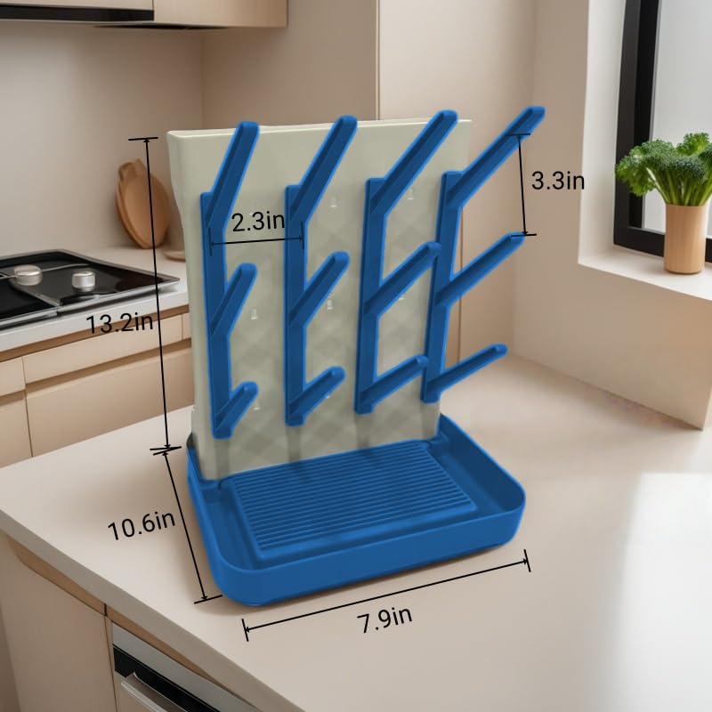 lizeisadi Bottle Storage Organizer -Large Vertical Bottle Dryer Rack Kitchen Counter - Space Saving Standing Drying Rack for Bottles, Suitable for Bottles, Pacifiers Pump Parts Accessories (Blue)