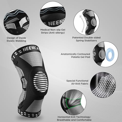 NEENCA Professional Knee Brace for Pain Relief, Medical Knee Support with Patella Pad & Side Stabilizers, Compression Knee...