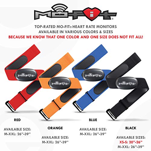 Mo-Fit Heart Rate Monitor Chest Strap for Garmin, Apple, Android, Peloton, Zwift, Strava, ANT+ and Most Bluetooth 4.0 Enab...