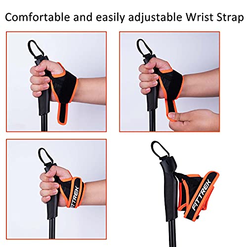 FitTrek Nordic Walking Poles for Men Women - 2 Pack Aluminum Nordic Walking Sticks - Nordic Poles with Ergonomic Grip Adju...