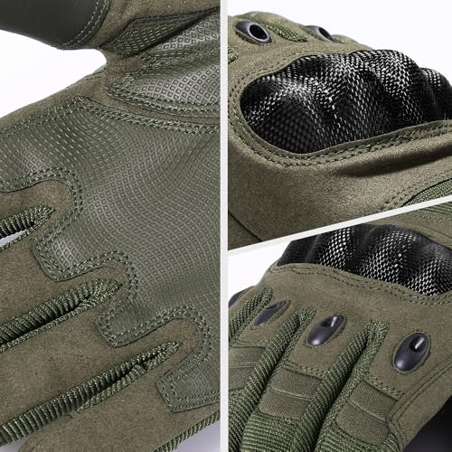 MVPTOO Motorcycle Tactical Gloves for Men - Touchscreen, Hard Shell & Palm Padding for Airsoft Paintball Hunting Hiking Ca...