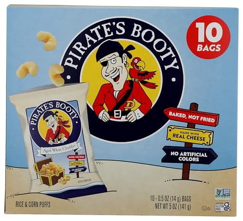PIRATE BRANDS Aged White Cheddar Rice & Corn Puffs 10pk, 5 OZ