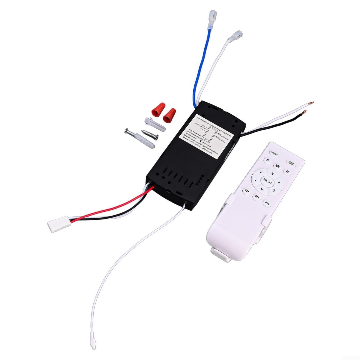 Ceiling Fan Remote Control Kit With Light Receiver Controller, 6-Speed Adjustable, Long Range Transmission, High Voltage Compati