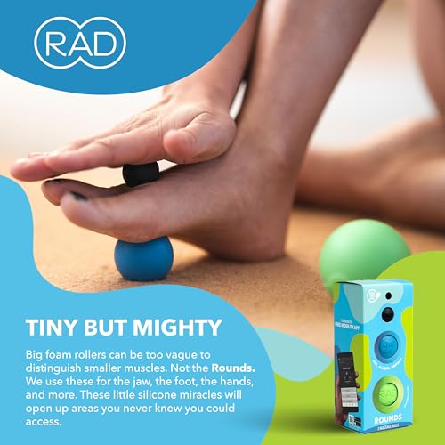 RAD Rounds – 3 Density Yoga Massage Ball Set for Deep Tissue Myofascial Release – Therapy Balls for Feet, Back, Neck, Jaw...