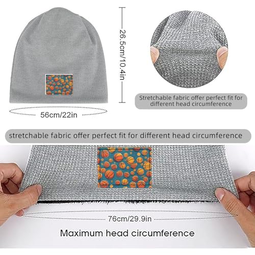 YANYU Basketball Print Lightweight Waffle Pullover Hat Men Women Winter Headwear Outdoor Camping Travel