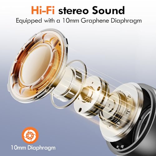 Lanteso True Wireless Bluetooth 5.3 Earbuds, 48H Playtime,Light Weight Headphones in Ear Buds Built in Mic Headset Premium...