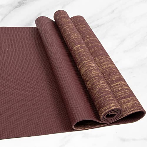 Myga Jute Yoga Mat, High Performance Vegan Floor Exercise Mat, Eco Friendly Biodegradable Yoga Mat with PVC Backing,72" x ...