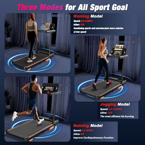 Walking Pad Treadmill with Handle Bar & Incline, Advzon Portable Under Desk Treadmill for Home, 2 in 1 Walking Running Mac...