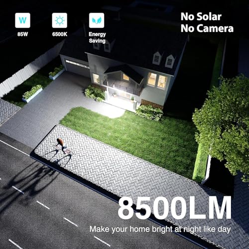Abovizo 85W LED Security Lights Motion Sensor Light Outdoor, 8500LM Dusk to Dawn, IP65 Waterproof, 6500K, 3 Head Motion De...