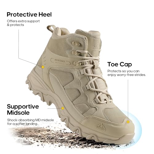 NORTIV 8 Men's Waterproof Hiking Boots Outdoor Mid Trekking Lightweight Mountaineering Shoes Paladin