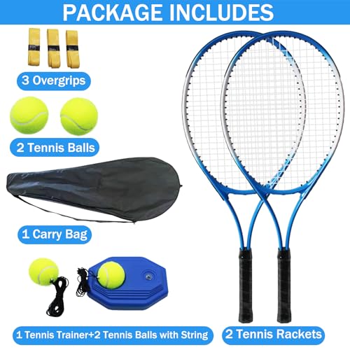 ZHUOKECE Tennis Rackets for Adult, 2 Players Adult Recreational Tennis Rackets Set for Beginners and Professional with 4 T...