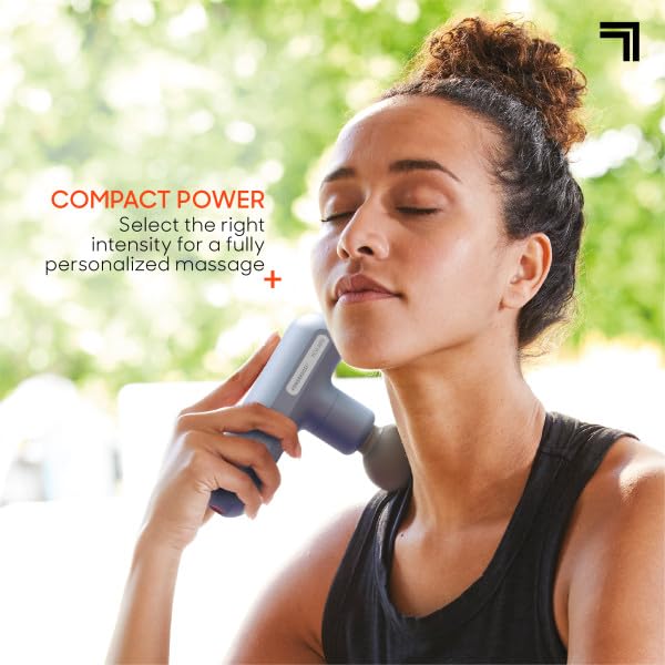 Sharper Image Powerboost Move Aero 3.0 – Mini Percussion Massage Gun| Updated Soft-Touch Design, Carrying Bag, 4 Nodes| Po...
