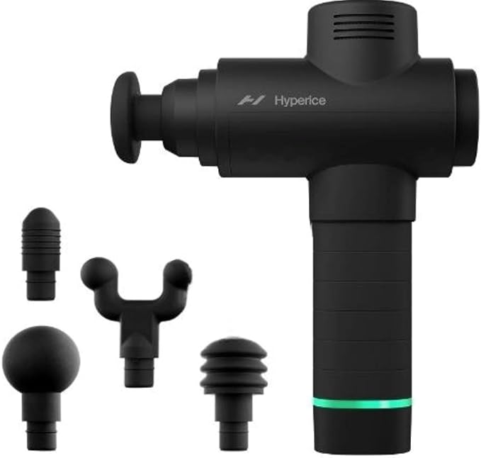 Hyperice Hypervolt 2 Black - Featuring Quiet Glide Technology - Handheld Percussion Massage Gun | 3 Speeds, 5 Interchangea...