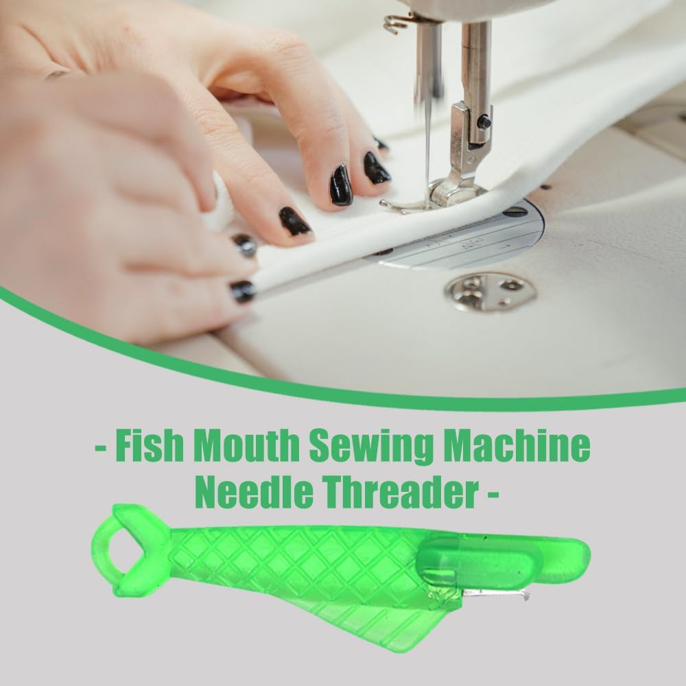 Automatic Sewing Needle Threader, Fish Type Quick Needle Threaders for Hand Sewing, Sewing Machine Needle Threader Tools, Sewing Supplies - Designed for Sewing Lovers Alike (green-5pcs)
