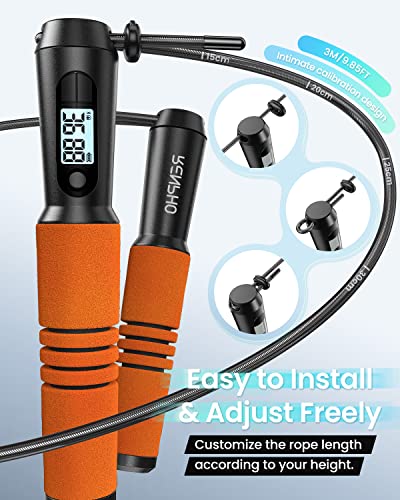 RENPHO Smart Jump Rope - APP Data Storage & Tracking & Analysis, Tangle-Free Jumping Rope for Men, Women, Skipping Rope wi...