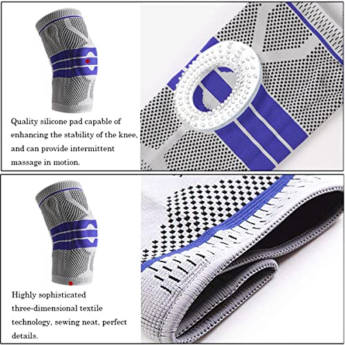 EOYEA Knee Brace Compression Sleeve for Knee Pain Wraps Patella Stabilizer with Silicone Gel Spring Support, Hinged Kneepa...