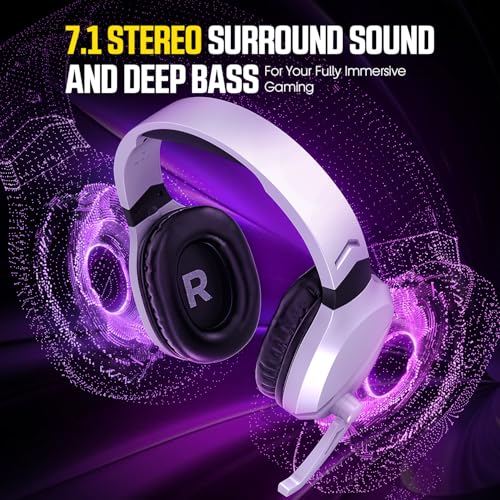 WolfLawS Wireless Gaming Headset with Noise Canceling Microphone for PS5, PC, PS4, 2.4G/Bluetooth Gaming Headphones with U...
