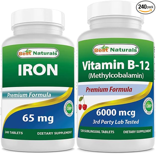 Iron 65 mg & Vitamin B12 6000 mcg