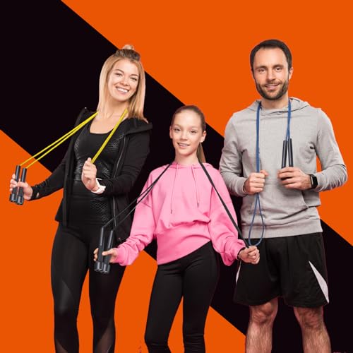 HELLOBOZS 14 Pack Adjustable PVC Jump Rope for Cardio Fitness - Versatile Jump Rope for Women Men Kids Christmas Gift -Tan...