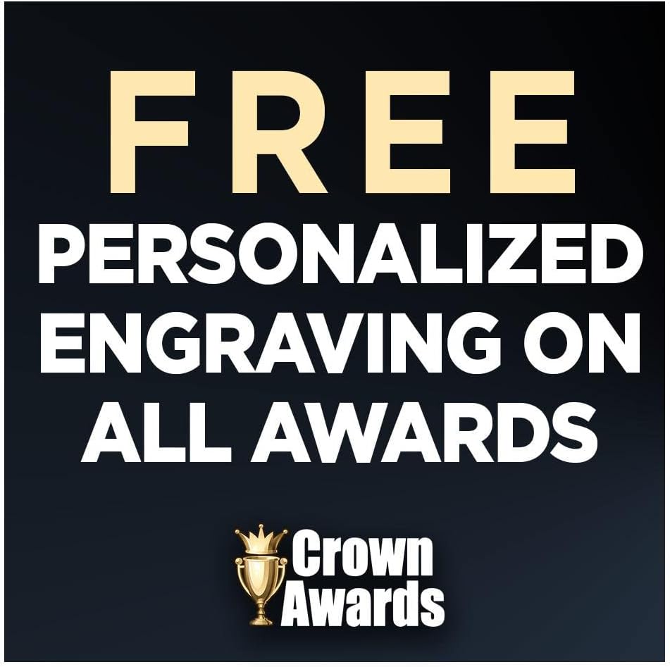 Crown Awards Customizable Crystal Trophy, 4" Engraved Blue Spotlight Crystal Award