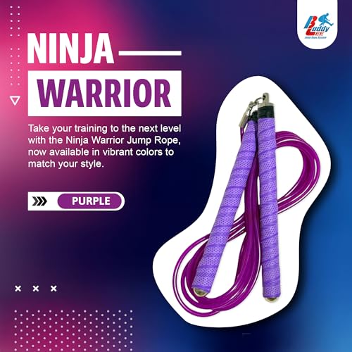 Buddy Lee Ninja Warrior Jump Rope – Adjustable Speed Rope for Fitness, HIIT, CrossFit & Boxing – Tangle-Free with Precisio...