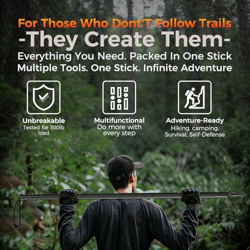 Tactical Hiking Stick, Tactical Walking Stick, Trekking Poles, Hiking Poles, Suitable for Camping, Outdoor Survival Gear, ...