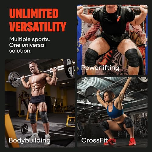 Mava Sports Knee Wraps (Pair) for Men & Women | Ideal for Cross Training, WODs, Gym Workouts, Weightlifting, Fitness & Pow...