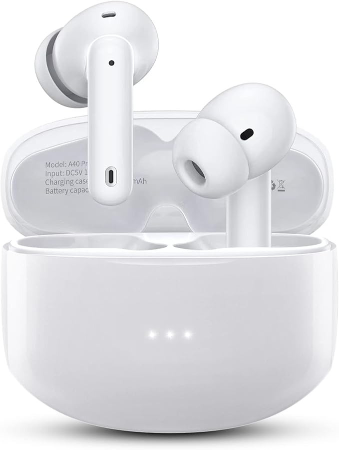 XIAOWTEK A40 Pro Wireless Earbuds, 50Hrs Playtime Bluetooth Earbuds Built in Noise Cancellation Mic with Charging Case, Bl...