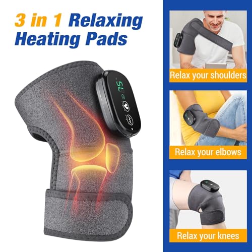 NORTHERN BROTHERS Cordless Heated Knee Massager with Heat & Vibration, 3 Heat Levels & 3 Vibration Modes, 5000mAh Recharge...