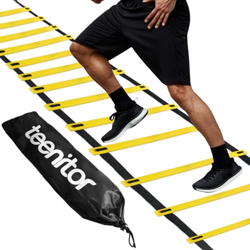 Teenitor Agility Ladder Speed Ladder Training Ladder for Soccer, Speed, Football Fitness Feet Training Carry Bag Agility T...
