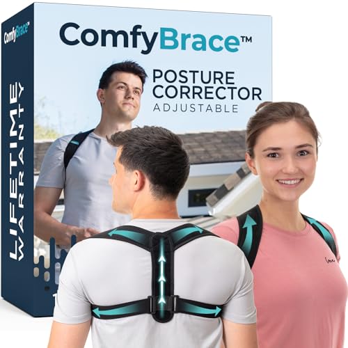 ComfyBrace Posture Corrector-Back Brace for Men and Women- Fully Adjustable Straightener for Mid, Upper Spine Support- Nec...