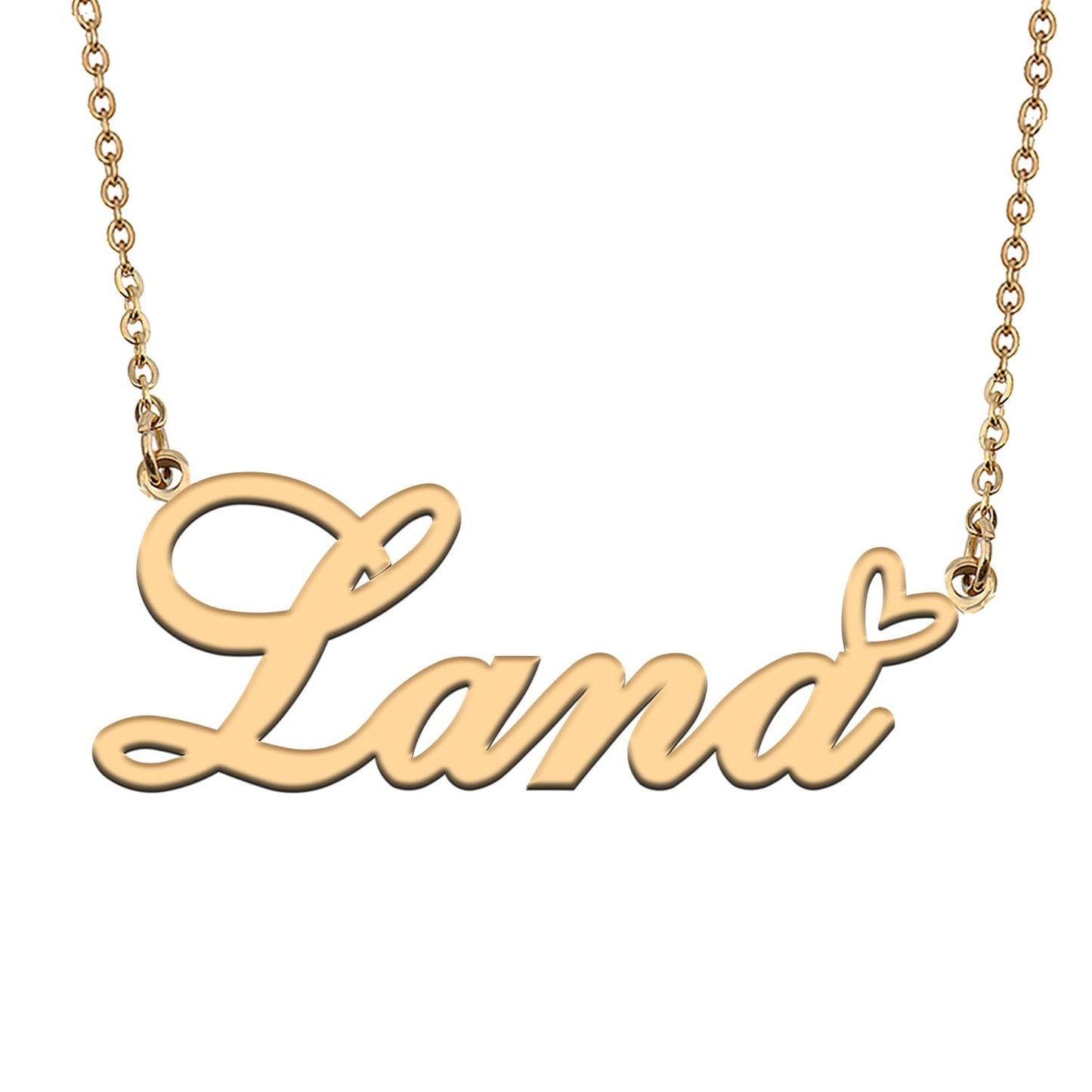 HUAN XUN Lana Name Necklaces for Women Stainless Steel Custom Name Necklaces Pendant Jewelry Gift for Christmas