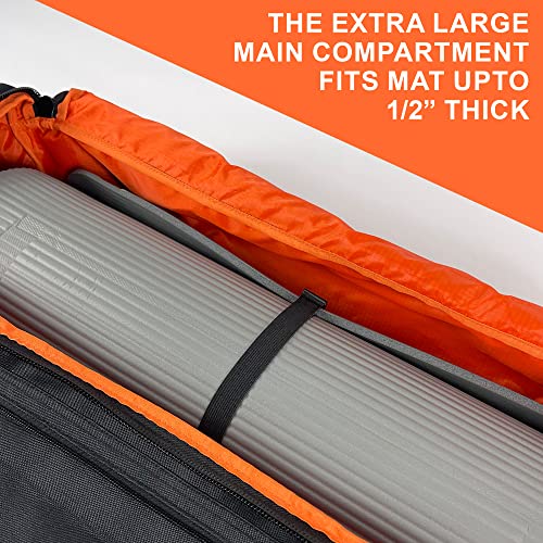 Fitdom Tactical Inspired Yoga Bag for Adult Men. Heavy Duty Yoga Bags and Carriers Fits All Your Stuff. Yoga Mat Bag with ...