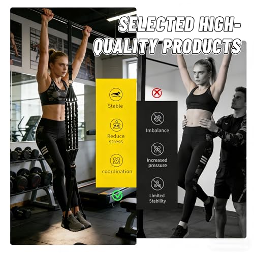 Foxellent Pull Up Assistance Bands (75-300 lbs), Adjustable Resistance Bands for Pull Up Bar with 4 Elastic Tubes & Dual F...
