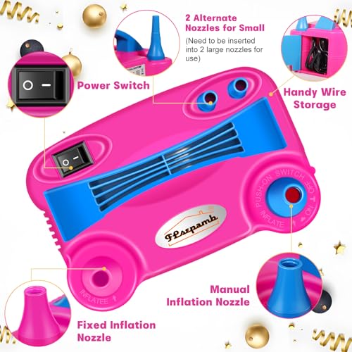 FLSEPAMB Balloon Pump, Electric Balloon Pump,Portable Dual Nozzles Electric Balloon Air Pump 110V 600W, Electric Balloon I...