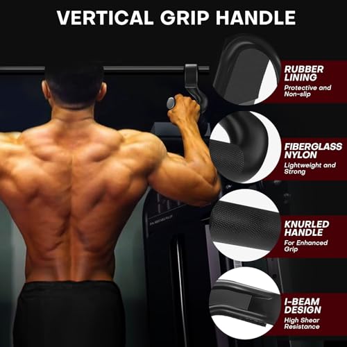 Rolitwils Neutral Grip Pull Up Handles - Heavy Duty Multi-Purpose Handles for Pull Ups & Deadlifts - Ergonomic Workout Han...