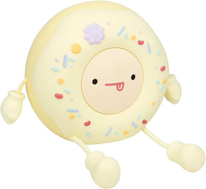 Cute Donut Night Light for Kids,Silicone Nursery Nightlight, Touch Control USB Rechargeable Lamps Breastfeeding Sweet Kawaii Dorm Room Decor Christmas Gift Baby Kids Girls Teens,White