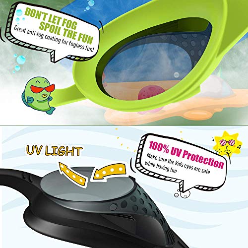 OutdoorMaster Kids Swim Goggles 2 Pack - Quick Adjustable Strap Swimming Goggles for Kids