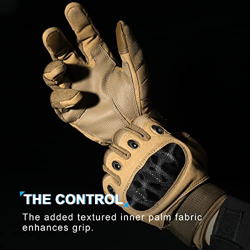 MVPTOO Motorcycle Tactical Gloves for Men - Touchscreen, Hard Shell & Palm Padding for Airsoft Paintball Hunting Hiking Ca...