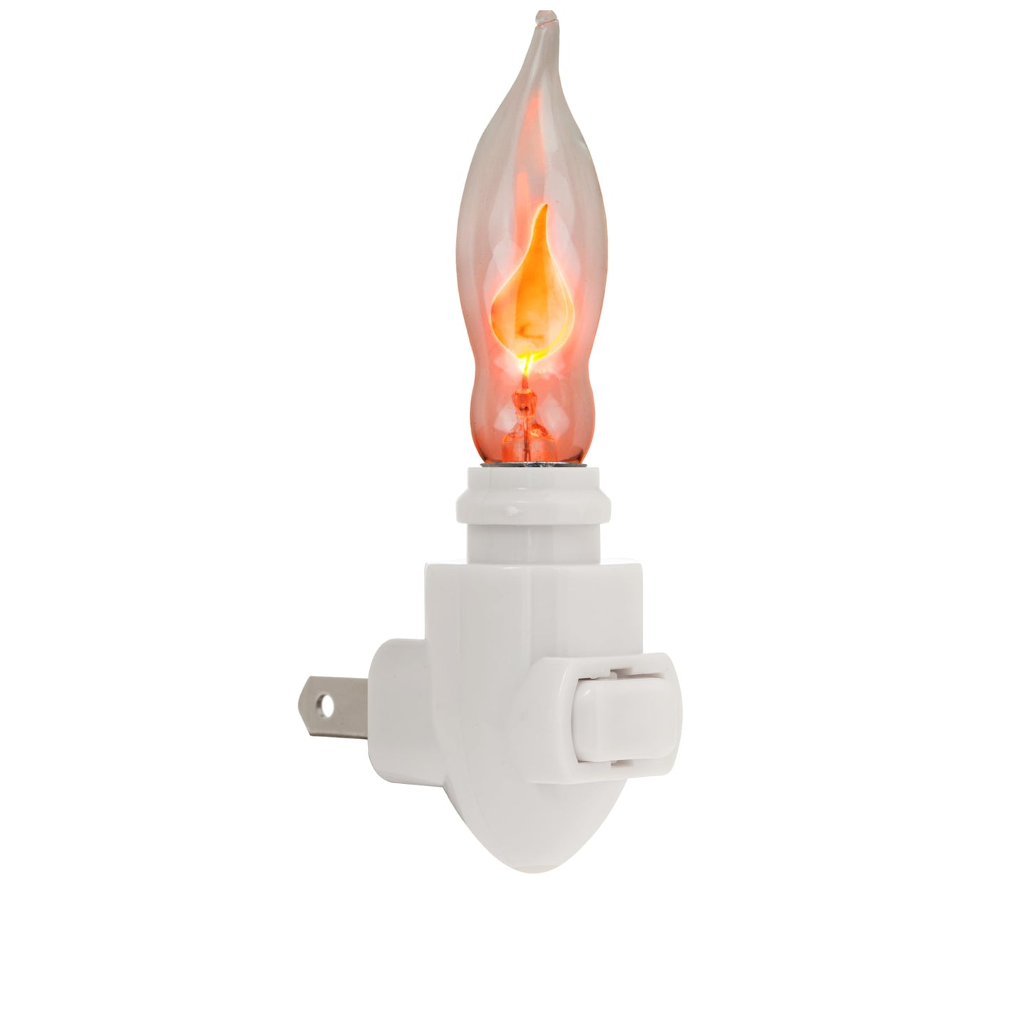 Creative Hobbies® A101 Flicker Flame Light Bulb - 3 Watt, 130 Volt, E12 Candelabra Base, Nickel Plated Base - Dances with a Flickering Orange Glow | 5 Pack