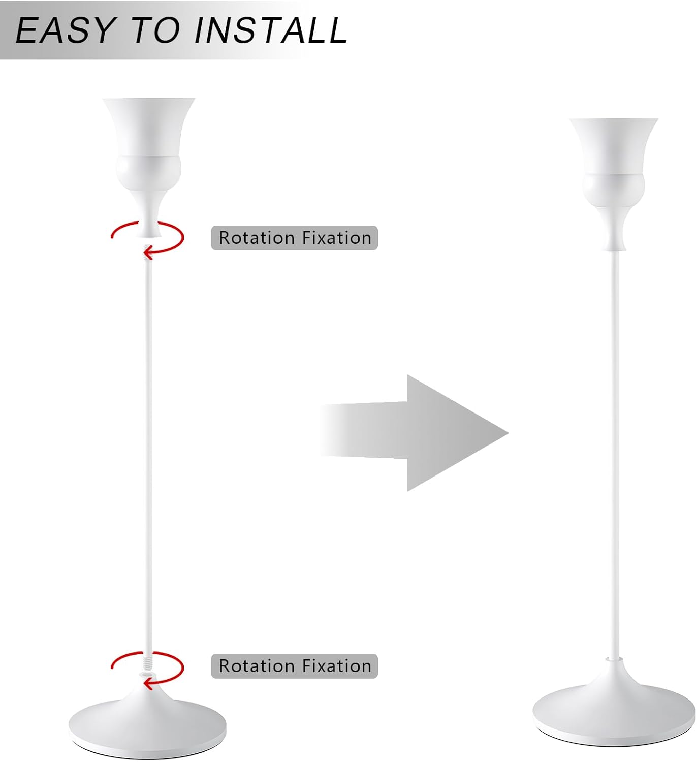 Candlestick Holders White, 6 Packs Taper Candle Holder for Candlesticks, Candle Sticks Holder Decor for Home Decor