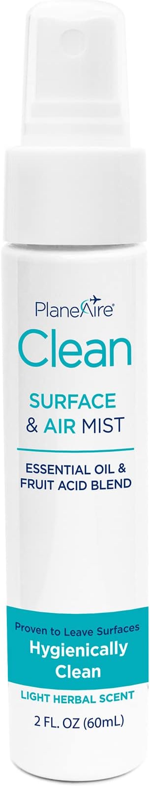 PlaneAire Clean | Travel Size Surface Cleaner and Air Freshener | All Purpose Cleaning Spray | Natural Odor Eliminator | Travel Cleaning Supplies | Room Spray | On the Go Essentials